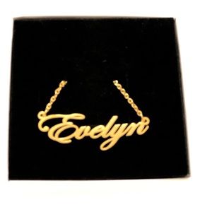 14K Gold Plated Name Necklace - Evelyn